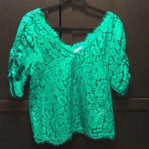 Joie Kelly Green Lace Top